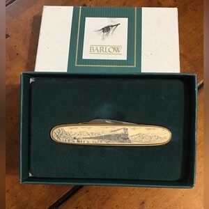 Vintage Barlow Scrimshaw train 2 blade penknife 515414. Unused
